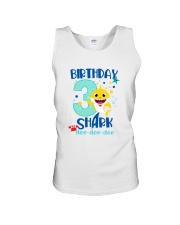 3 Blue Birthday Shark Unisex Tank thumbnail