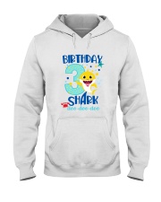3 Blue Birthday Shark Hooded Sweatshirt thumbnail