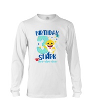 3 Blue Birthday Shark Long Sleeve Tee thumbnail