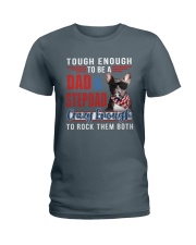 Boston Terrier Dad rock them both Ladies T-Shirt thumbnail