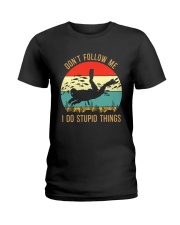 Bigfoot Freediving I Do Stupid Things Ladies T-Shirt thumbnail
