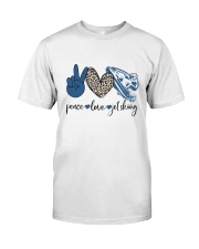 Jet Skiing Leopard pattern Peace Love Classic T-Shirt front