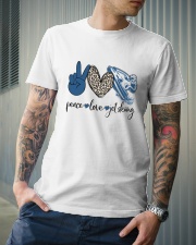Jet Skiing Leopard pattern Peace Love Classic T-Shirt lifestyle-mens-crewneck-front-6