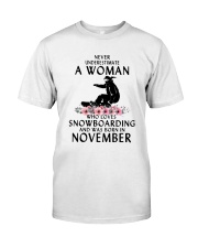 Snowboarding November Woman Love Classic T-Shirt front
