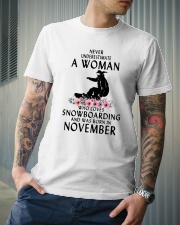 Snowboarding November Woman Love Classic T-Shirt lifestyle-mens-crewneck-front-6