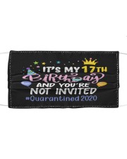 17th Birthday Party Not Invited Cloth face mask thumbnail