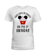 5th First time birthday Ladies T-Shirt tile