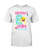 8 Pink Birthday Shark Classic T-Shirt thumbnail