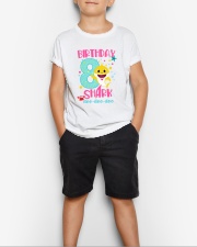 8 Pink Birthday Shark Youth T-Shirt lifestyle-youth-tshirt-front-1