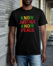 Know Justics Know Peace 2 slides Classic T-Shirt apparel-classic-tshirt-lifestyle-front-40