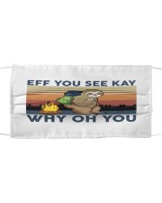 Camping Sloth Eff you see kay Cloth face mask thumbnail