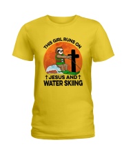 Water skiing Sloth Runs On Girl Ladies T-Shirt thumbnail