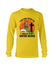 Water skiing Sloth Runs On Girl Long Sleeve Tee thumbnail
