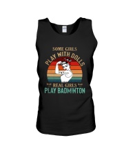 Badminton Real Girls Play Unisex Tank thumbnail
