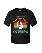 Badminton Real Girls Play Youth T-Shirt thumbnail