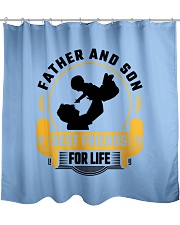 Father and Son Best Friends for Life-Ra1of Shower Curtain front