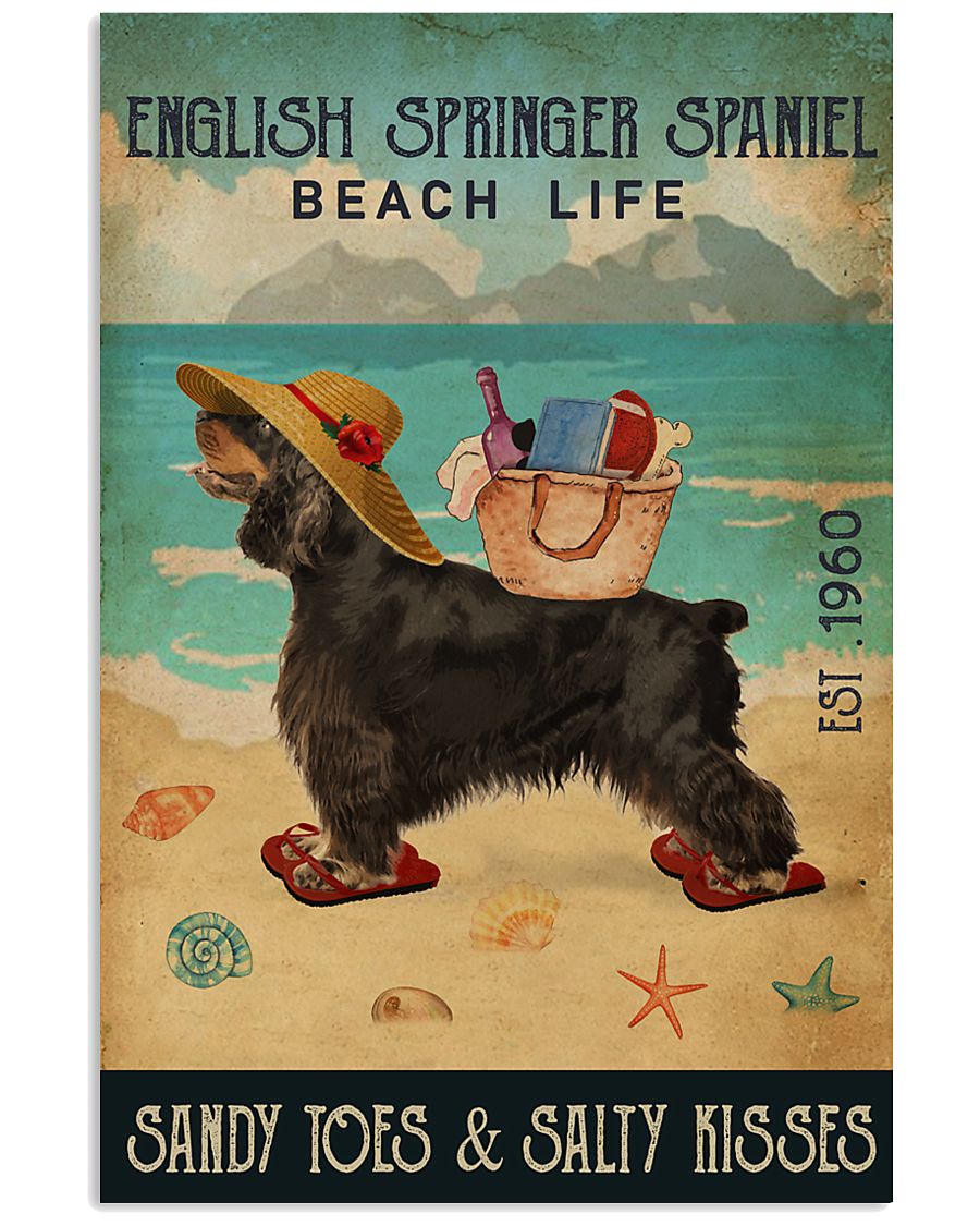 Beach Life Sandy Toes English Springer Spaniel 11x17 Poster
