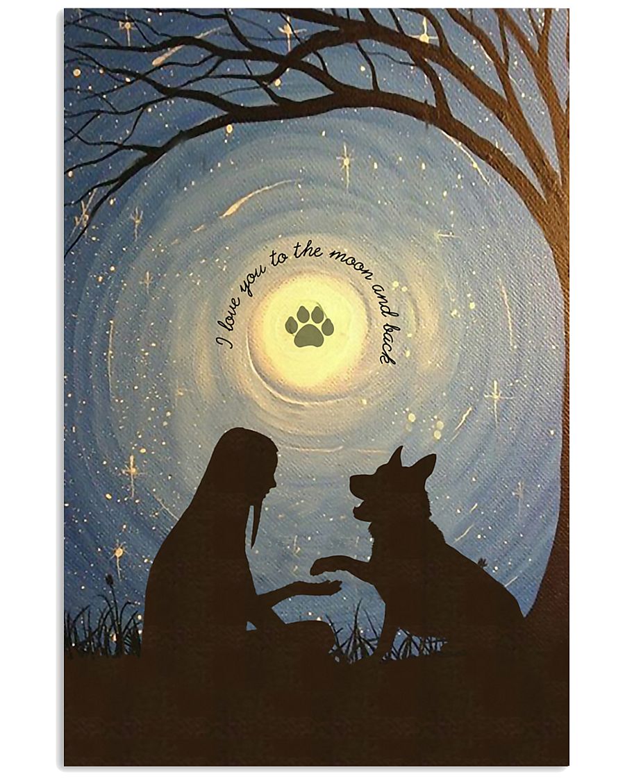 Love You To The Moon Hand Shake German Shepherd 11x17 Poster