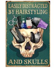 Retro Easily Distracted By Hairstylist And Skulls 16x24 Poster front