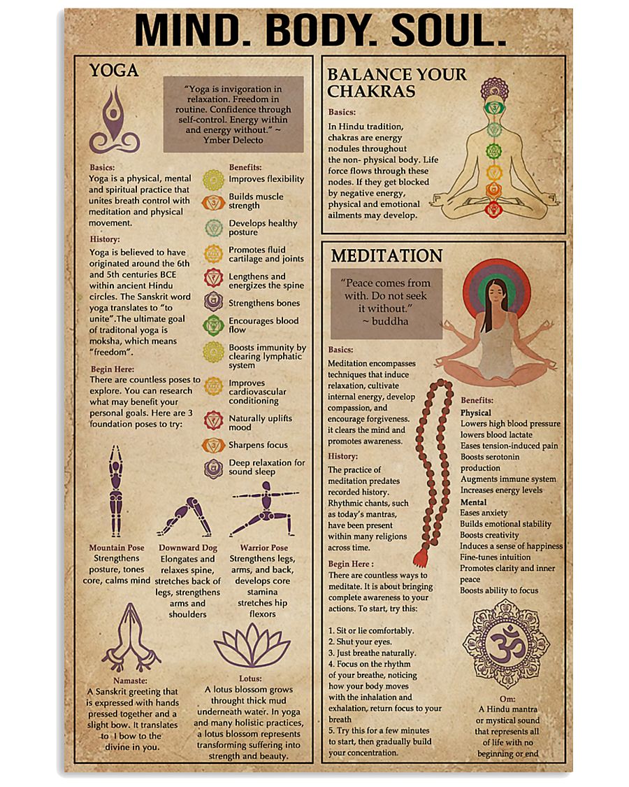 Meditation Yoga Poster Yoga 11x17 Poster