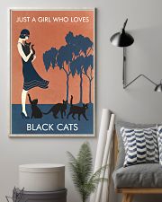 Vintage Girl Who Loves Black Cat 11x17 Poster lifestyle-poster-1