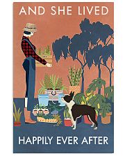 Vintage She Lived Happily Gardening Boston Terrier 16x24 Poster front