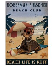 Vintage Beach Club Is Ruff Doberman Pinscher 11x17 Poster front