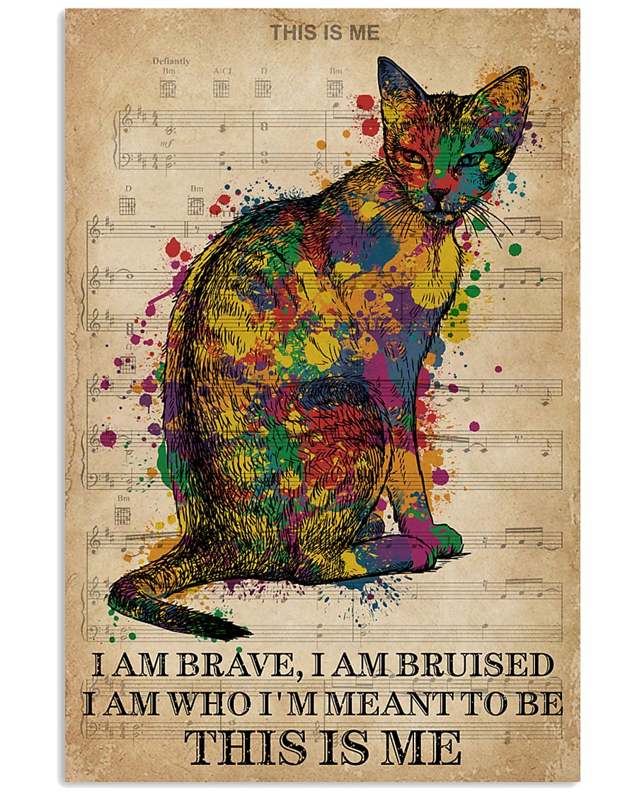 Vintage Music I Am Brave Pride Cat 11x17 Poster