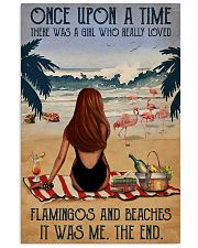 Vintage Beach Once Upon A Time Flamingo Red Girl 16x24 Poster front