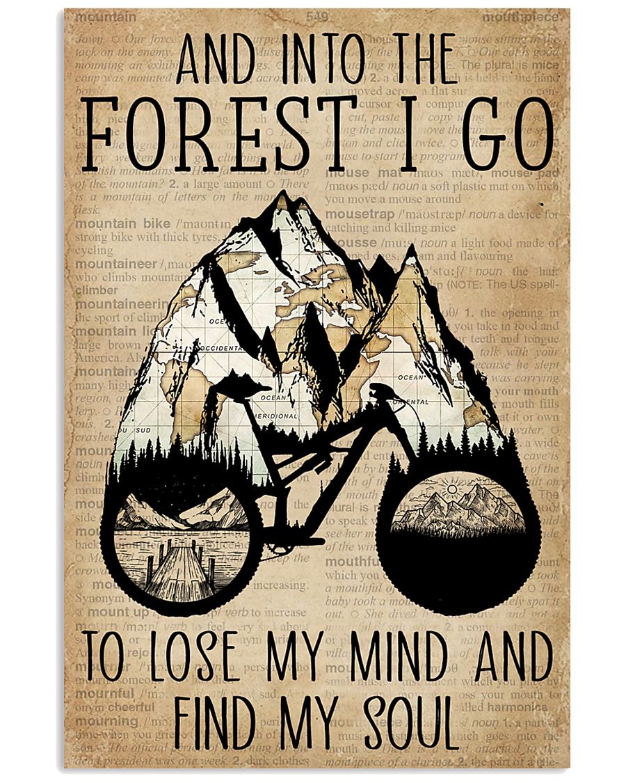 Dictionary Vintage Map And Into The Forest Cycling 11x17 Poster