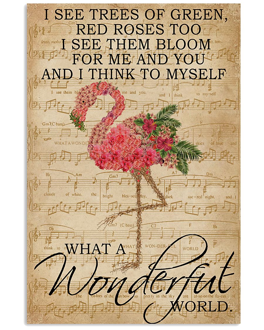 Music Sheet And I Think Flamingo 16x24 Poster