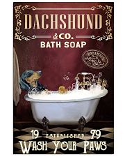 Red Supine Bath Soap Dachshund 11x17 Poster front