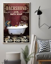 Red Supine Bath Soap Dachshund 11x17 Poster lifestyle-poster-1