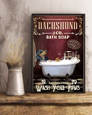 Red Supine Bath Soap Dachshund 11x17 Poster lifestyle-poster-3
