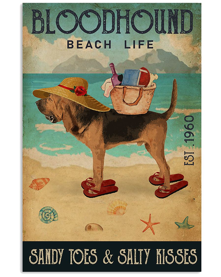 Beach Life Sandy Toes Bloodhound 11x17 Poster