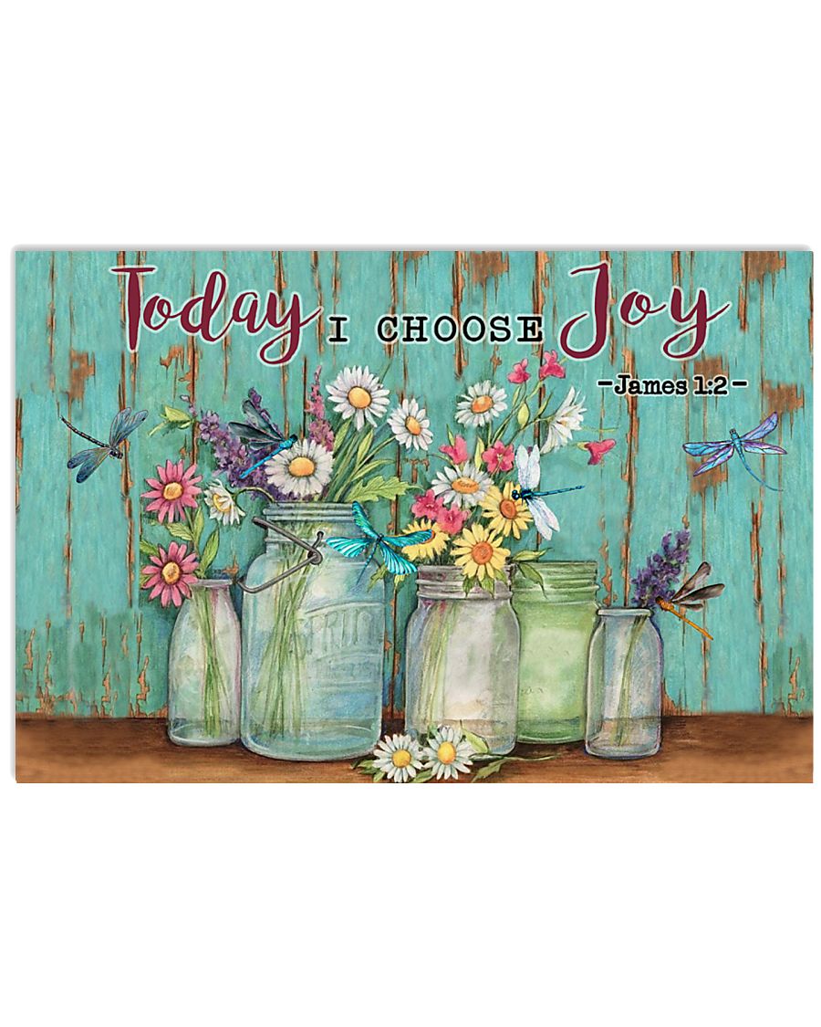 Green Pallet Dragonfly Today I Choose Joy 17x11 Poster