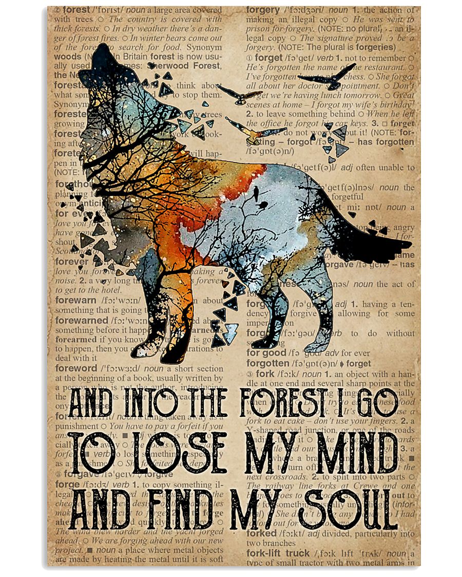 Blue Earth Dictionary Find My Soul Wolf 16x24 Poster