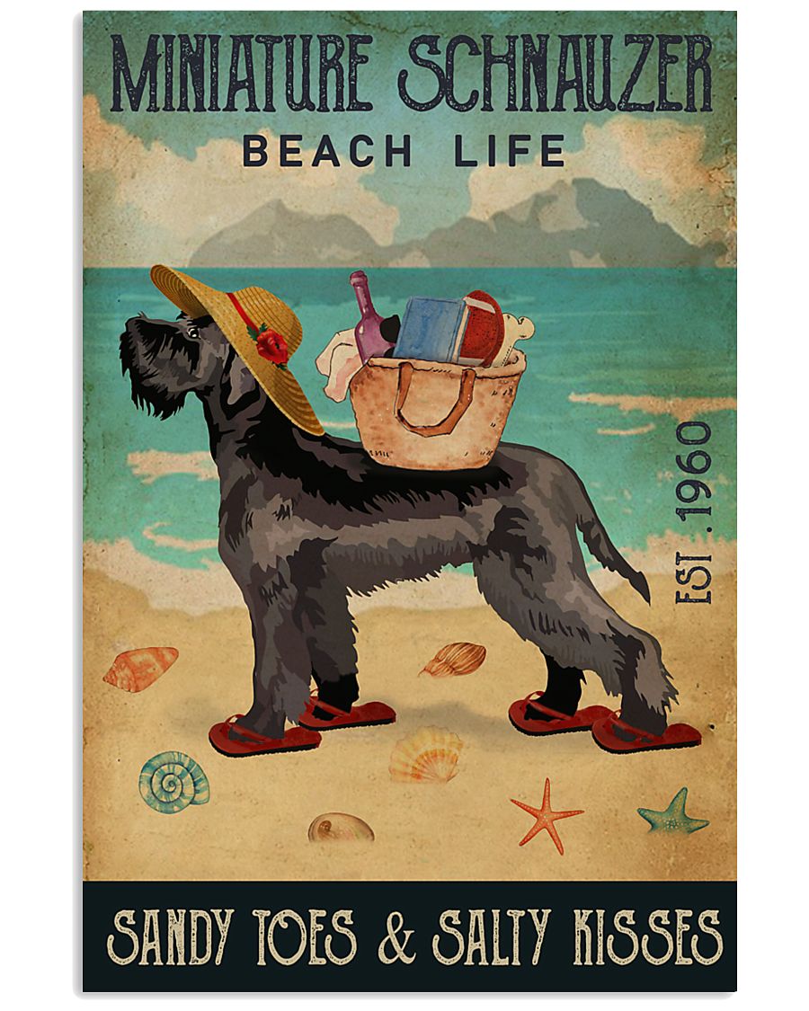 Beach Life Sandy Toes Miniature Schnauzer 11x17 Poster