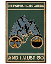 Retro Green The Mountains Are Calling Cycling 11x17 Poster front