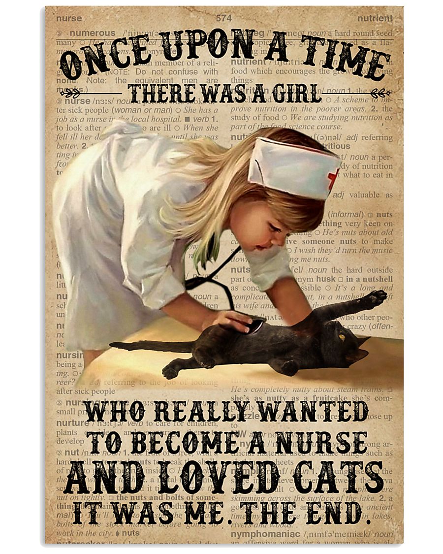 Baby Girl Nurse And Cat Black Cat 11x17 Poster