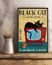 Living Room Black Cat 11x17 Poster lifestyle-poster-3