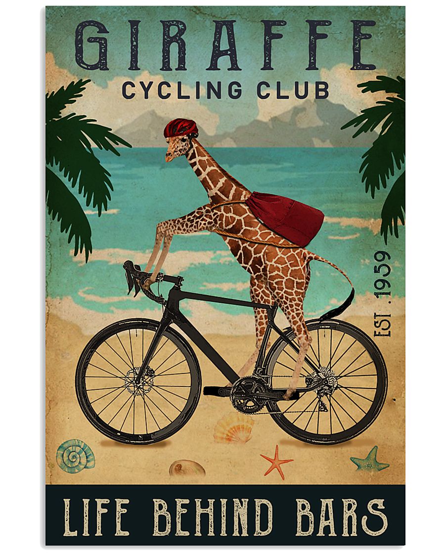 Cycling Club Giraffe 11x17 Poster