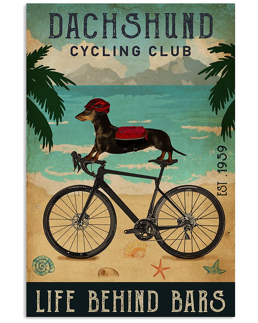 Cycling Club Dachshund 11x17 Poster