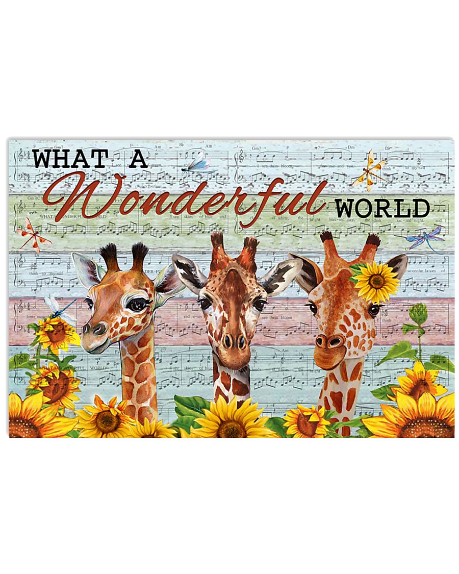Music Sheet Wonderful World Giraffe 17x11 Poster