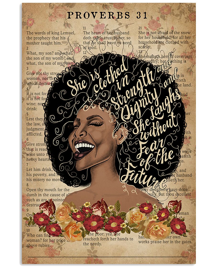 She Is Clothed With Strength Black Girl 11x17 Poster