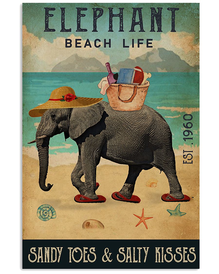 Beach Life Sandy Toes Elephant 11x17 Poster