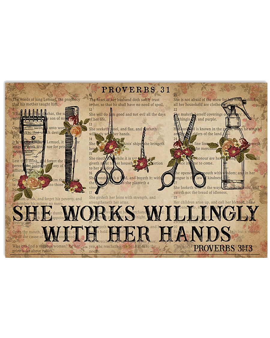 Catchphrase Works Willingly With Hand Hairstylist 36x24 Poster
