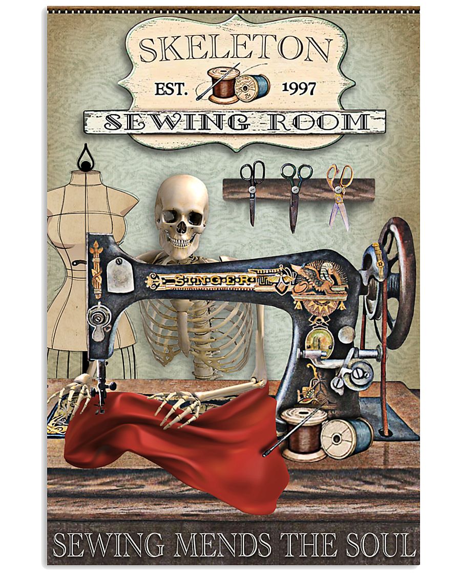 Sewing Room Skeleton 16x24 Poster