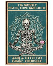 Retro Navy Mostly Peace Skeleton Yoga 16x24 Poster front