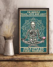 Retro Navy Mostly Peace Skeleton Yoga 16x24 Poster lifestyle-poster-3